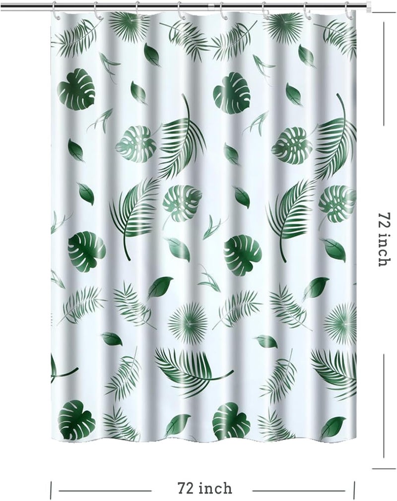 TIKABC Shower Curtain Liner, 4G PEVA Green Leaf Shower Liner, Plastic Waterproof Shower Curtains, 72x72 inch with Grommet Holes 3 Magnetic Weights - Image 5